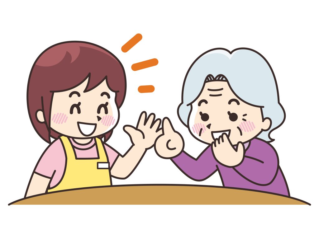 認知症の方の施設とはについて話す介護士