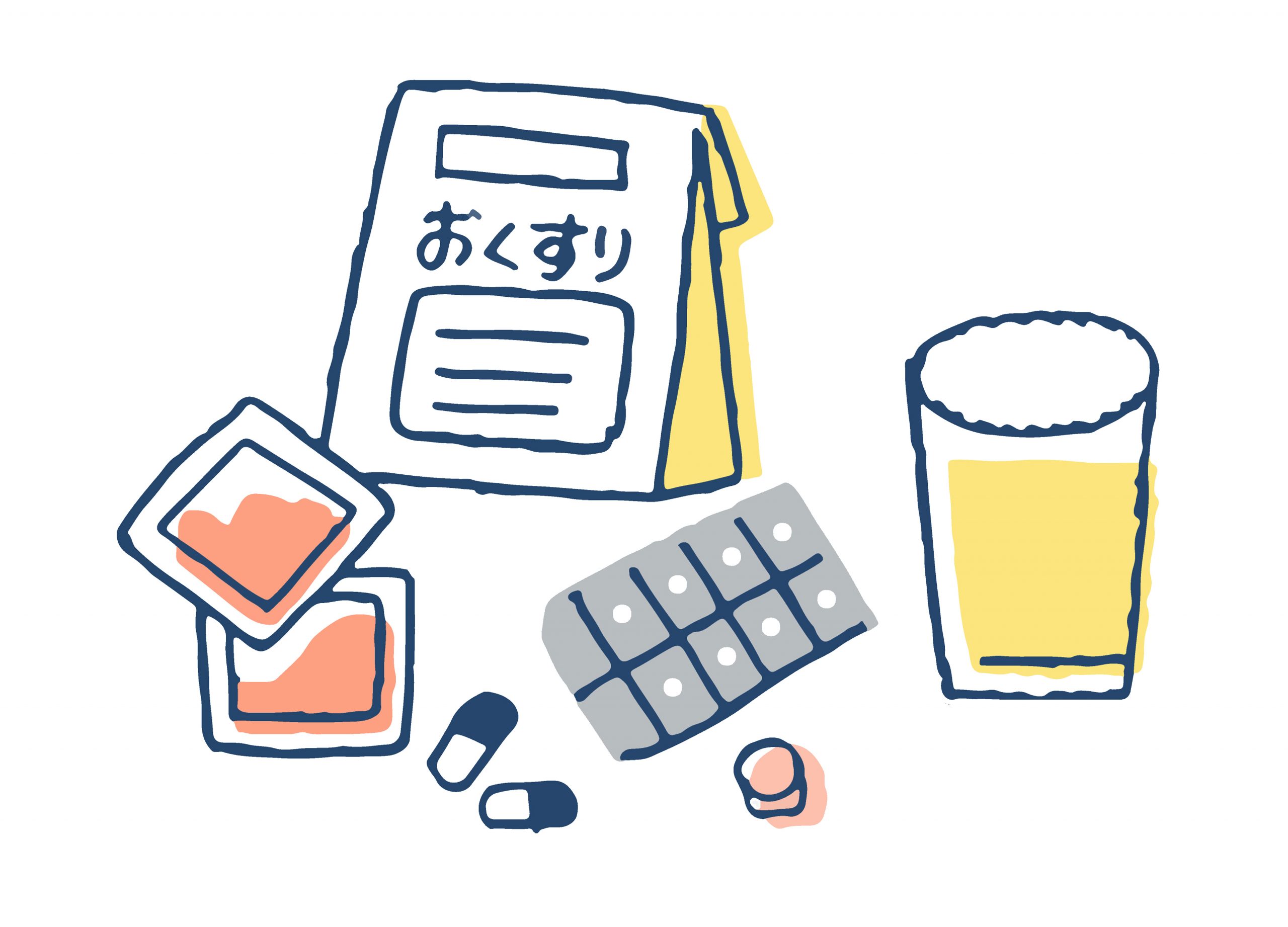 処方薬とコップの水