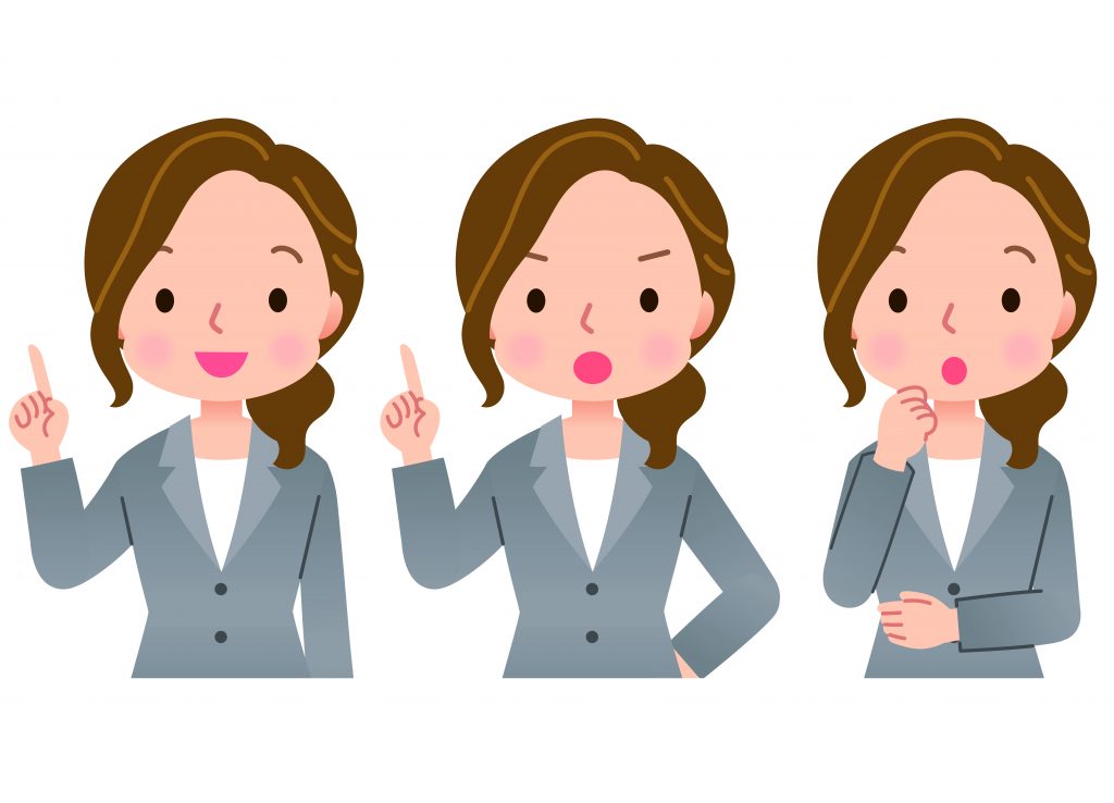 様々な表情の女性