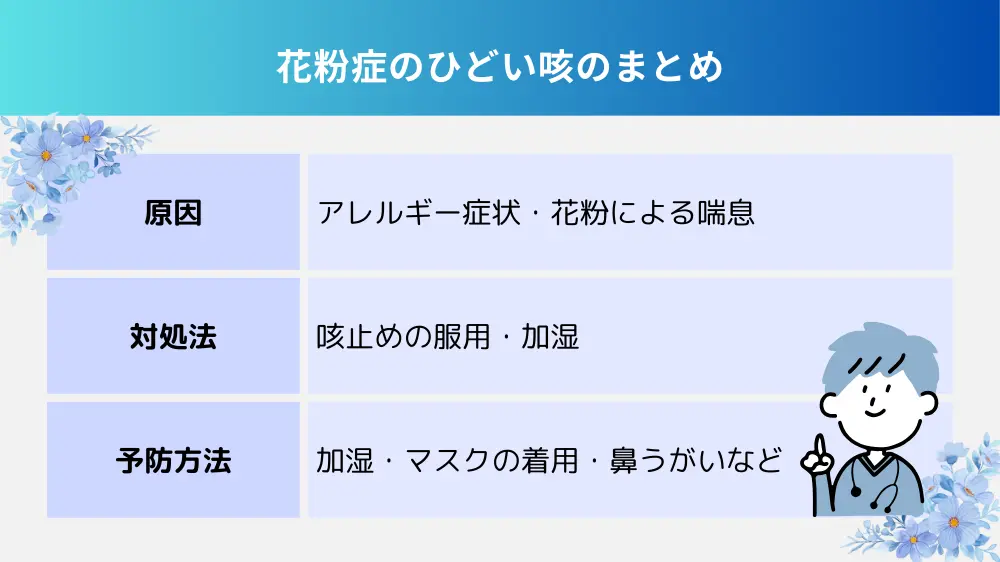 花粉症のひどい咳のまとめ