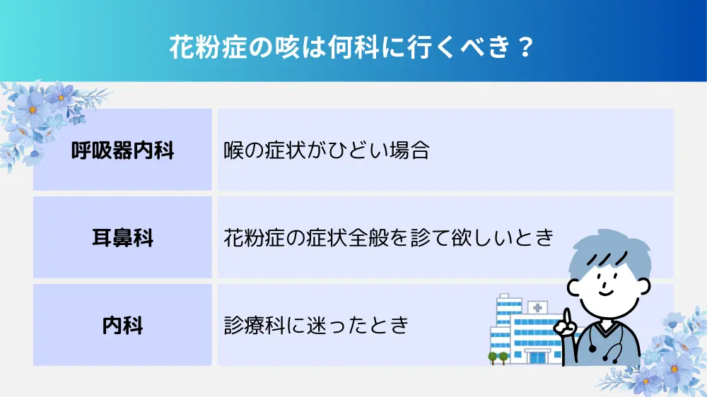 花粉症の咳がひどいときの対処法｜何科に行くべき？