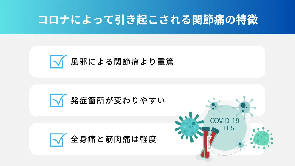 コロナによって引き起こされる関節痛の特徴