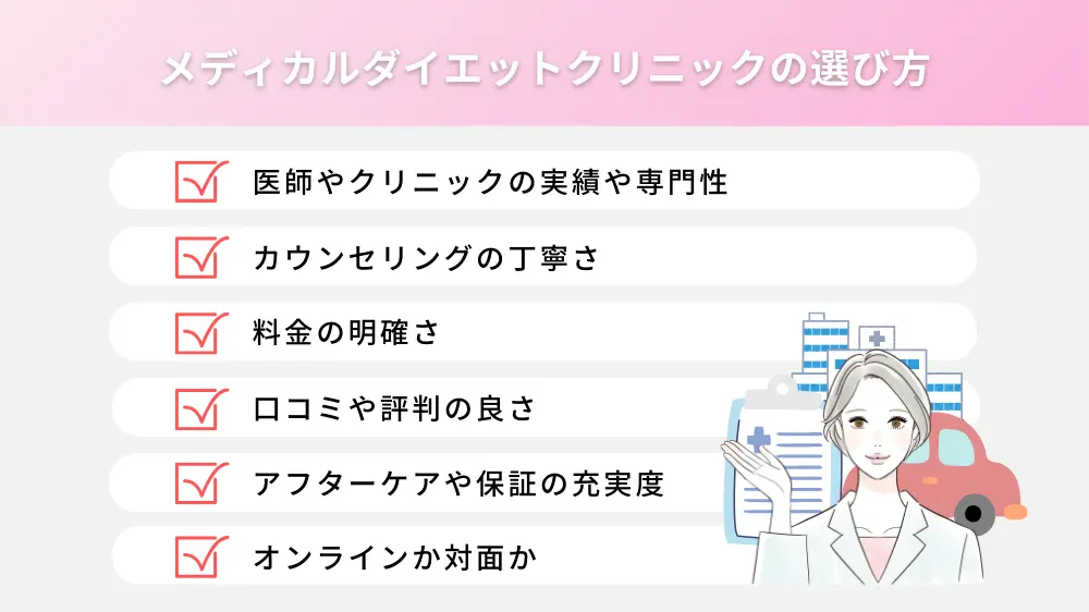 メディカルダイエットクリニックの選び方