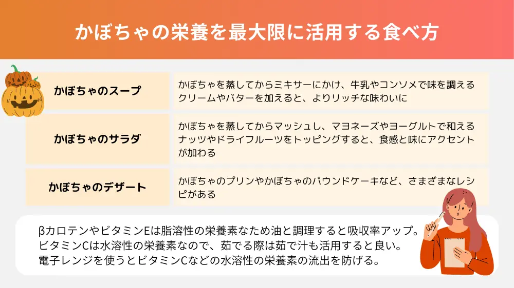 かぼちゃの栄養を最大限に活用するための食べ方