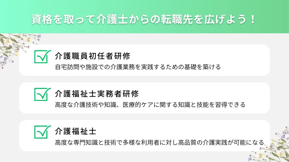 介護士で資格を取り活躍の場を広げよう！