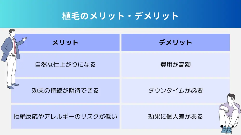 大阪の植毛のメリットとデメリット