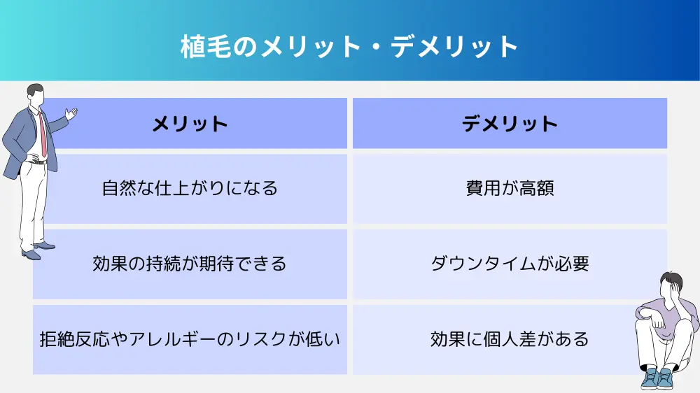 福岡の植毛のメリットとデメリット