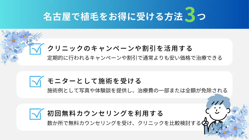 名古屋で植毛をお得に受ける方法