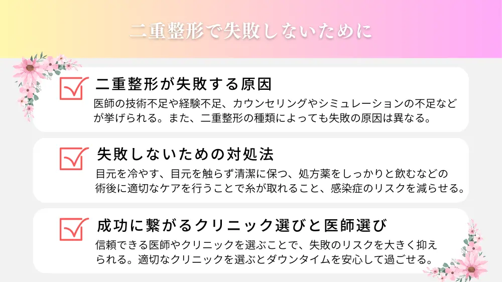 二重整形で失敗しないために