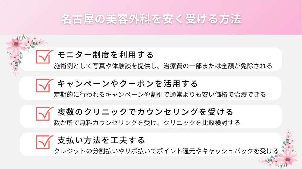 名古屋の美容外科を安く受ける方法