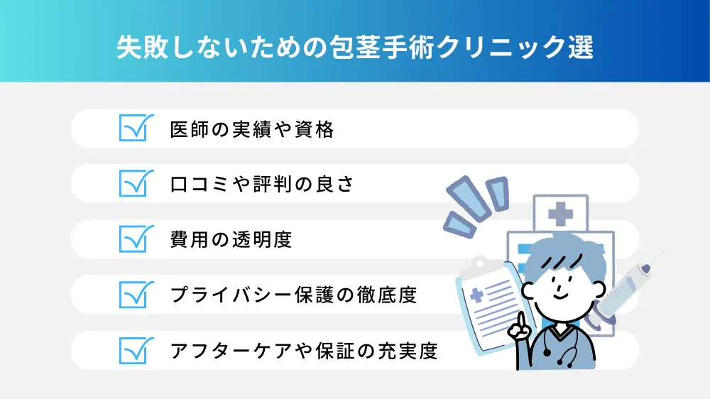 失敗しないための包茎手術クリニック選び