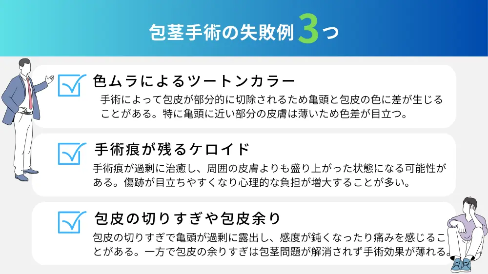 逆に包茎手術の失敗とは？