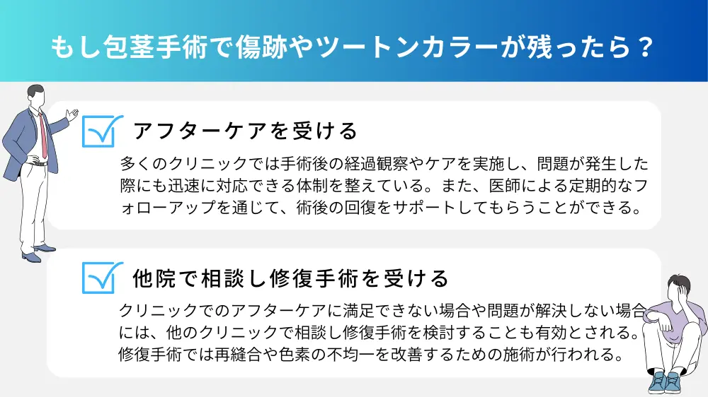 もし包茎手術で傷跡やツートンカラーが残ったら？