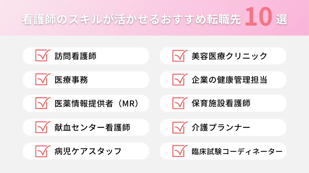 看護師のスキルが活かせるおすすめの転職先10選