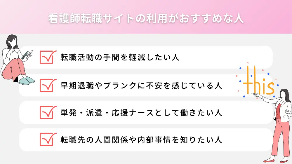 看護師転職サイトの利用がおすすめな人！