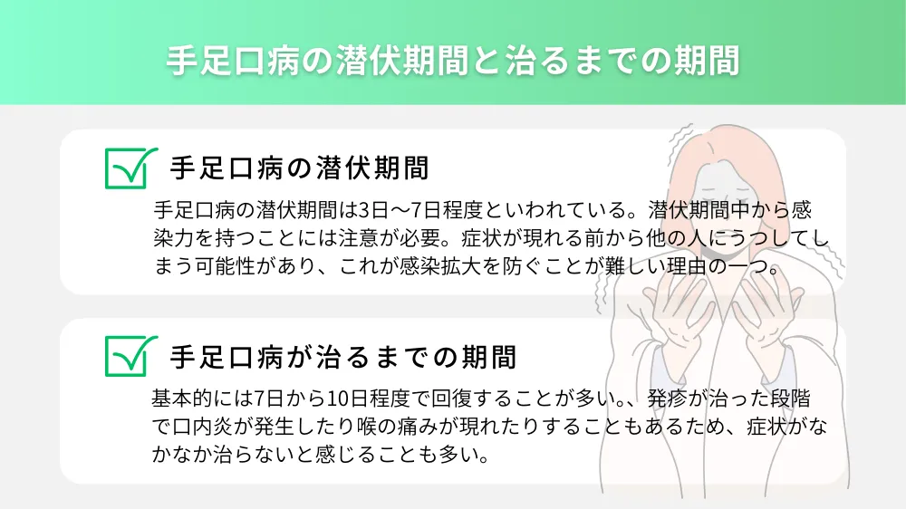 手足口病の潜伏期間と治るまでの期間