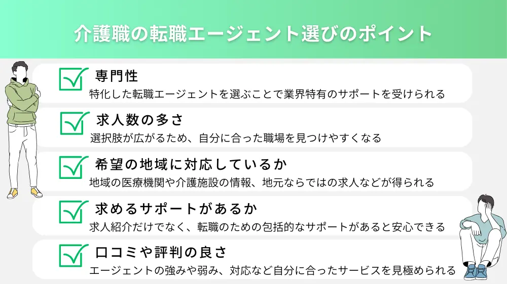 介護職の転職エージェント選びのポイント