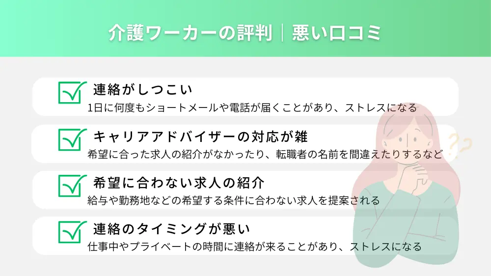 介護ワーカーの評判｜悪い口コミ