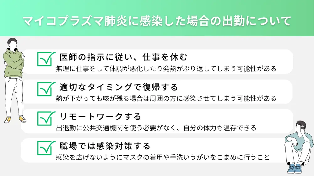 マイコプラズマ肺炎に感染した場合の仕事への対応