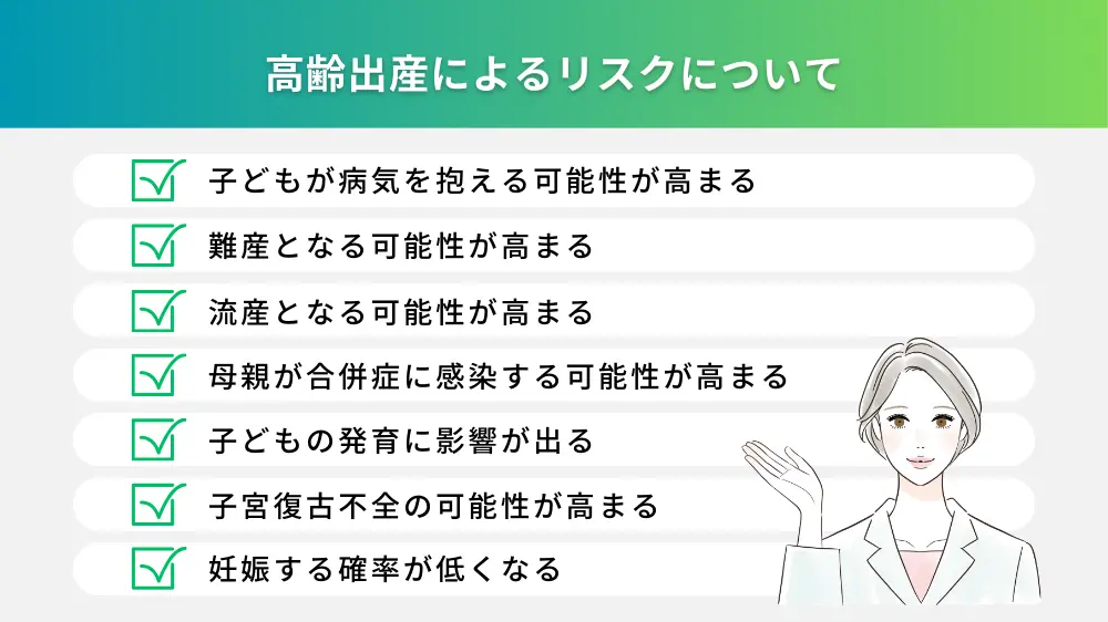 高齢出産によるリスクについて