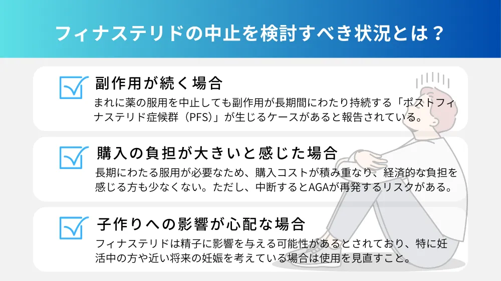 フィナステリドの中止を検討すべき場合