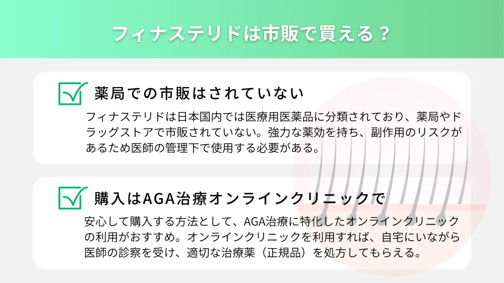 フィナステリドは市販で買える？どこで購入するべき？