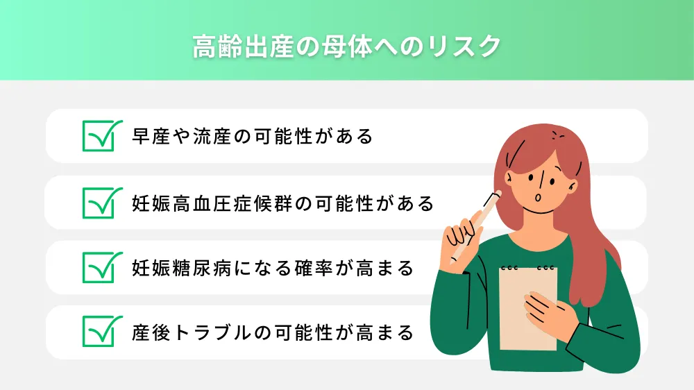 高齢出産の母体へのリスク