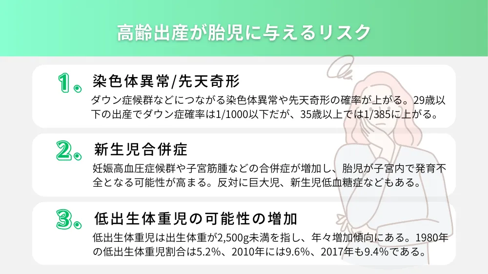 高齢出産が胎児に与えるリスク