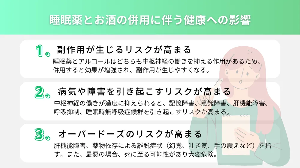 睡眠薬とお酒の併用に伴う健康への影響