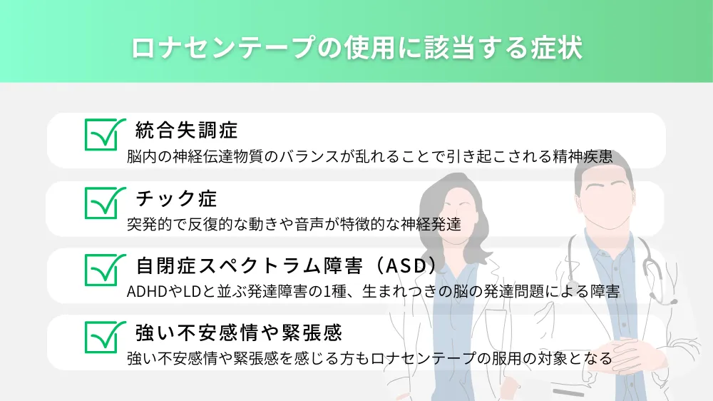 ロナセンテープの使用に該当する症状