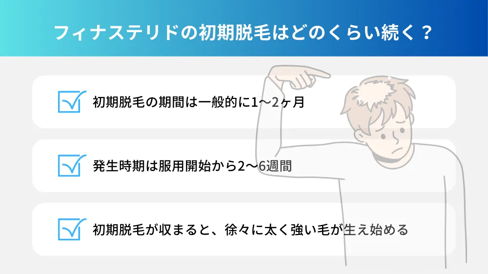 フィナステリドの初期脱毛はどのくらい続く？