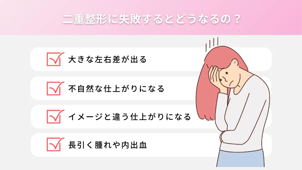 二重整形に失敗するとどうなるの？