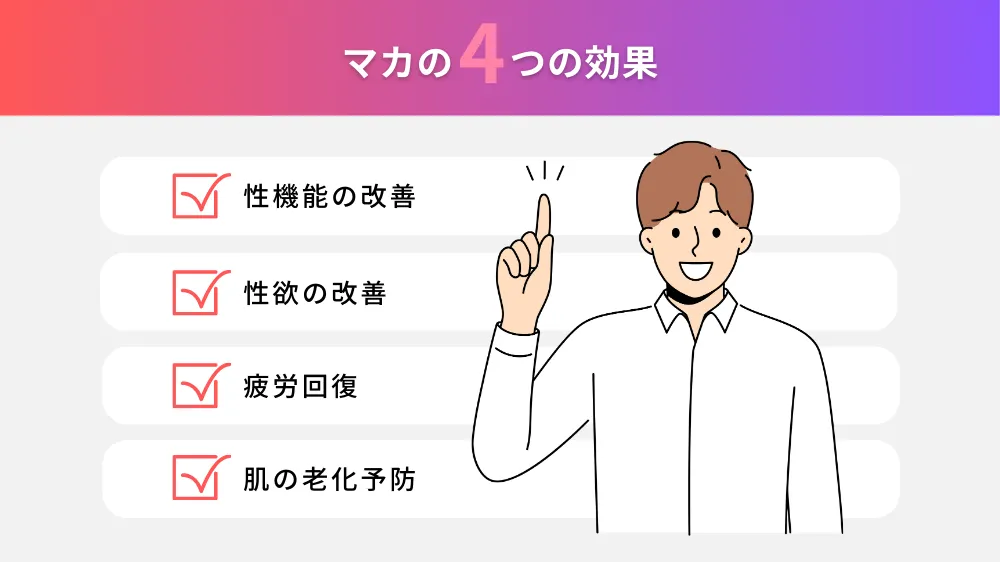 マカの4つの効果を解説！